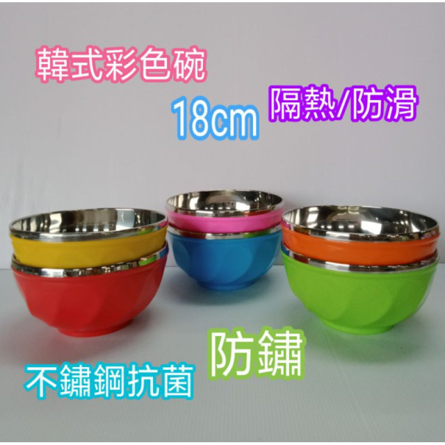 韓式隔熱碗 防燙碗 防滑碗 防鏽 抗菌碗 不鏽鋼隔熱碗 隔熱碗 18公分碗 16公分